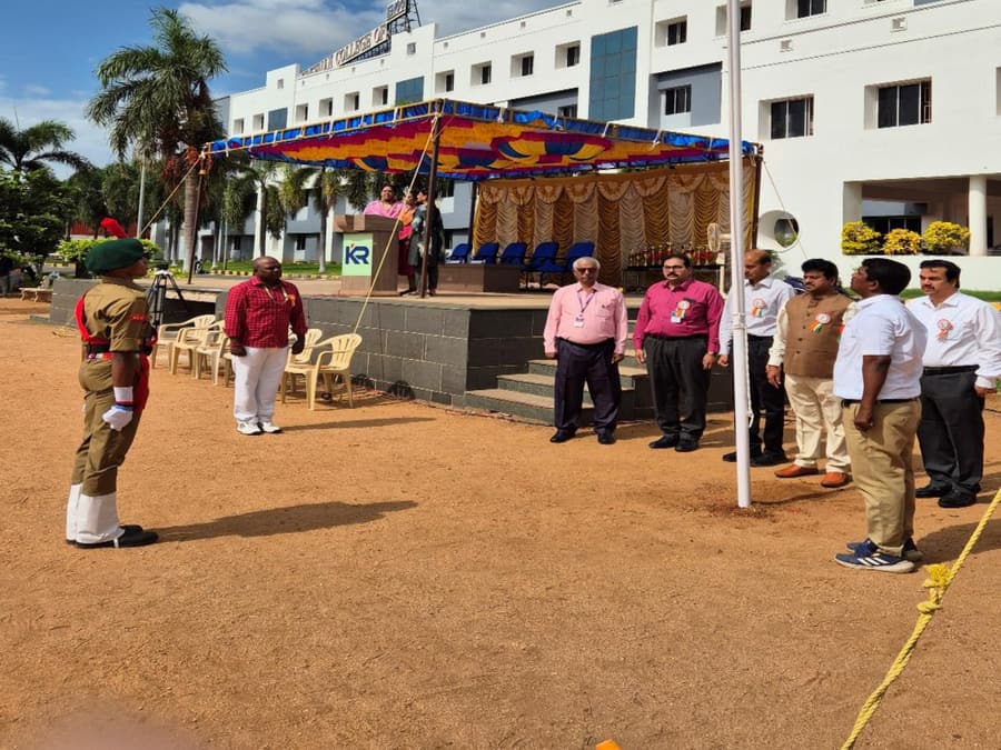 Flag hoisting on Independence Day at KRCT