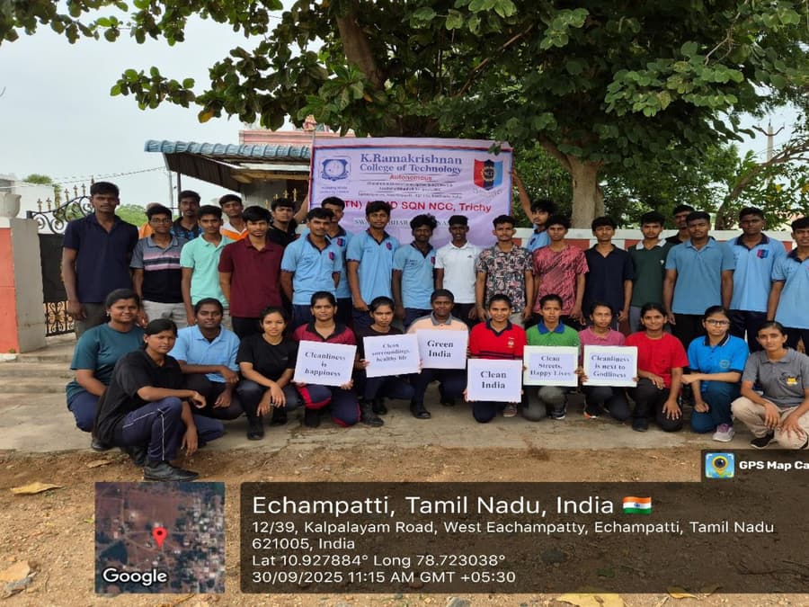 Cadets with awareness placards during the Clean India activity