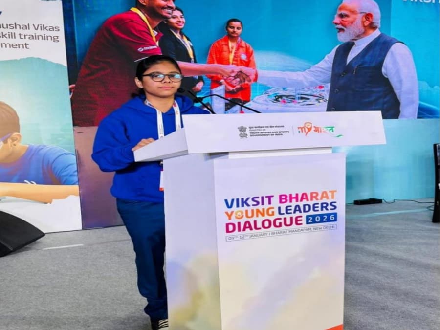 Cadet Hina Parveen at the Viksit Bharat Young Leaders Dialogue, New Delhi
