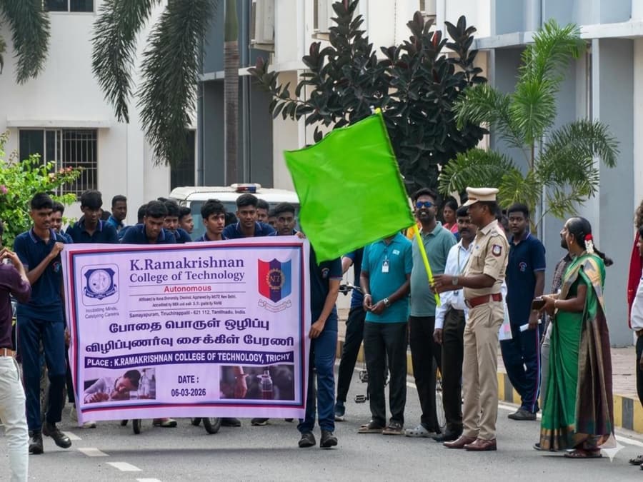 The drug awareness cycle rally being flagged off at KRCT